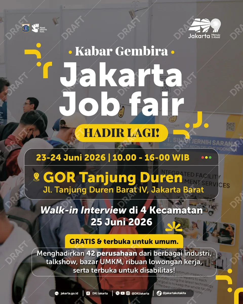 Job Fair Kabupaten Ende 2026 (Suku Dinas TKTE Wilayah Kabupaten Ende Barat) : 23-24 Juni 2026